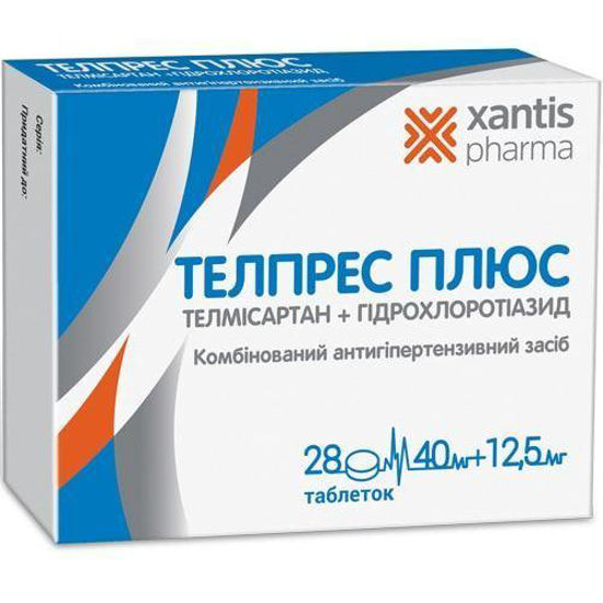 Світлина Телпрес Плюс таблетки 40/12.5 мг/мг №28